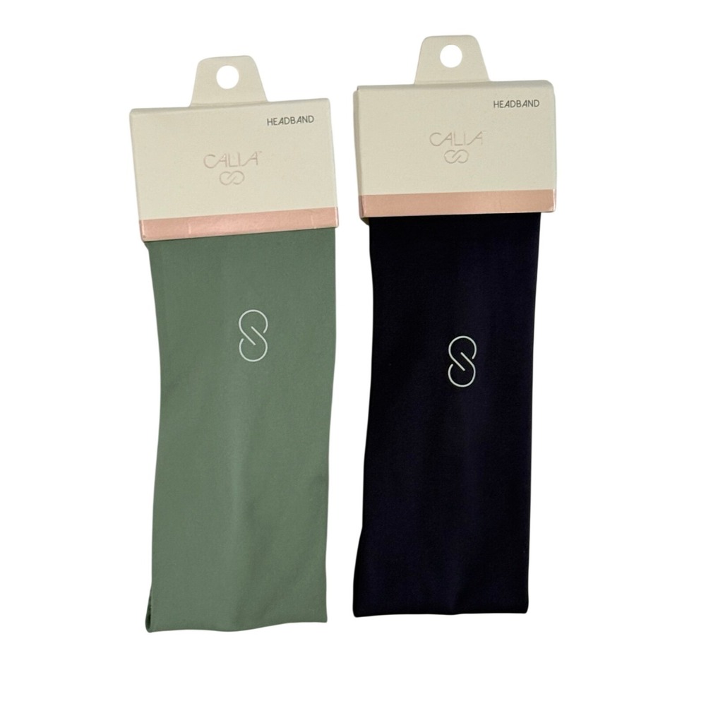 CALIA Wide Headband Set of 2 Blue & Light Green